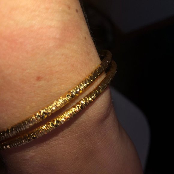 18K GOLD BRACELET/BANGLE/CUFF! PACK OF 2 - Picture 4 of 4